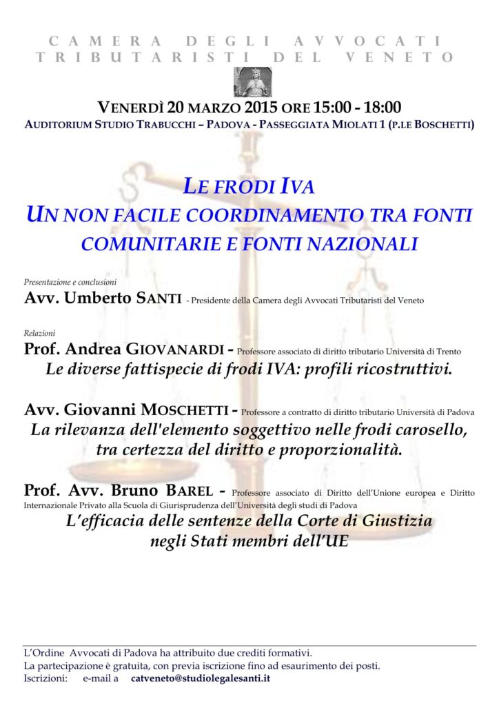 Le frodi IVA: coordinamento tra fonti comunitarie e nazionali