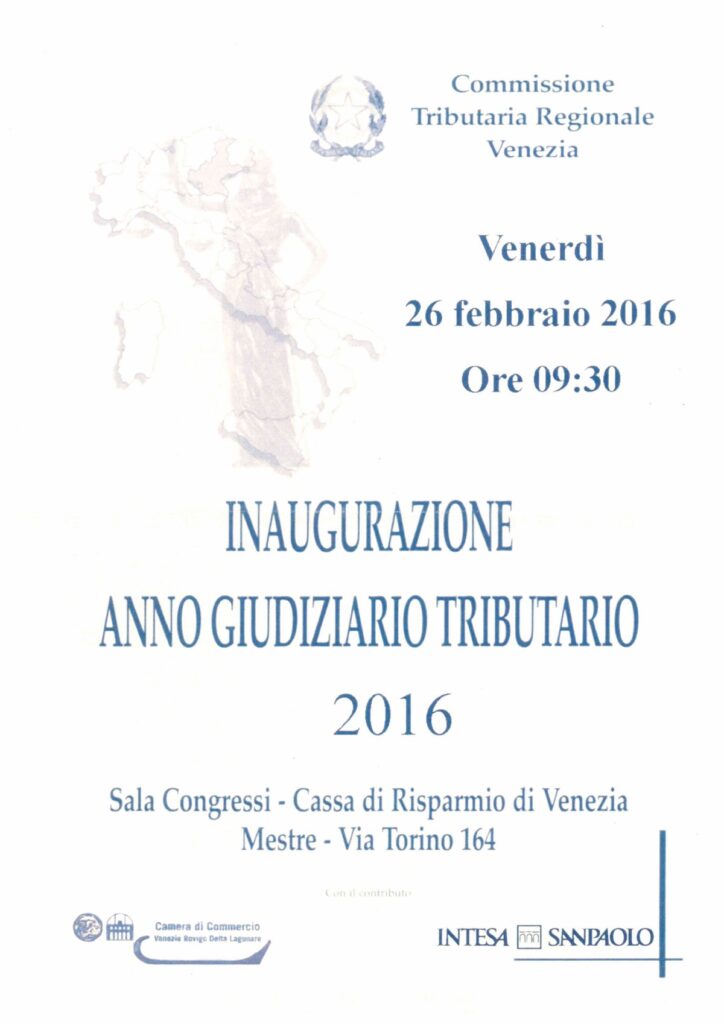 Inaugurazione dell’Anno Giudiziario Tributario 2016