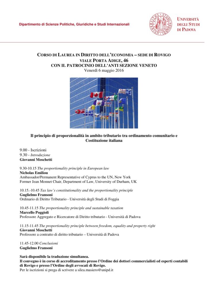Il principio di proporzionalità in ambito tributario