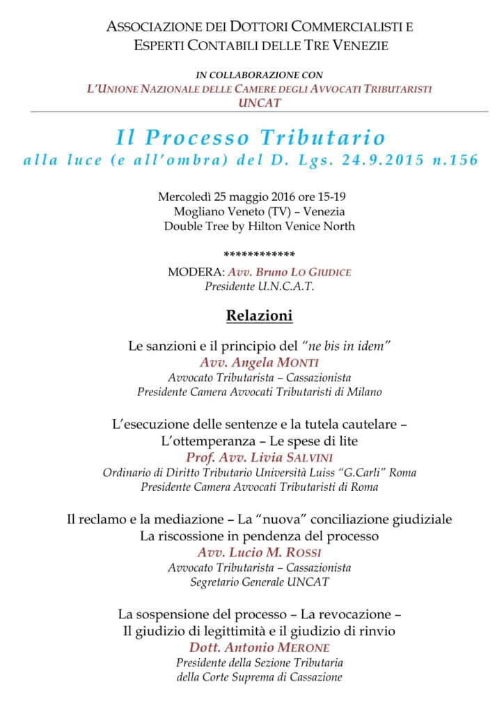 Il processo tributario alla luce del D.Lgs. 156/2015