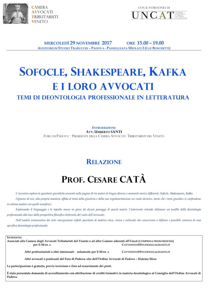 Sofocle, Shakespeare, Kafka e i loro avvocati