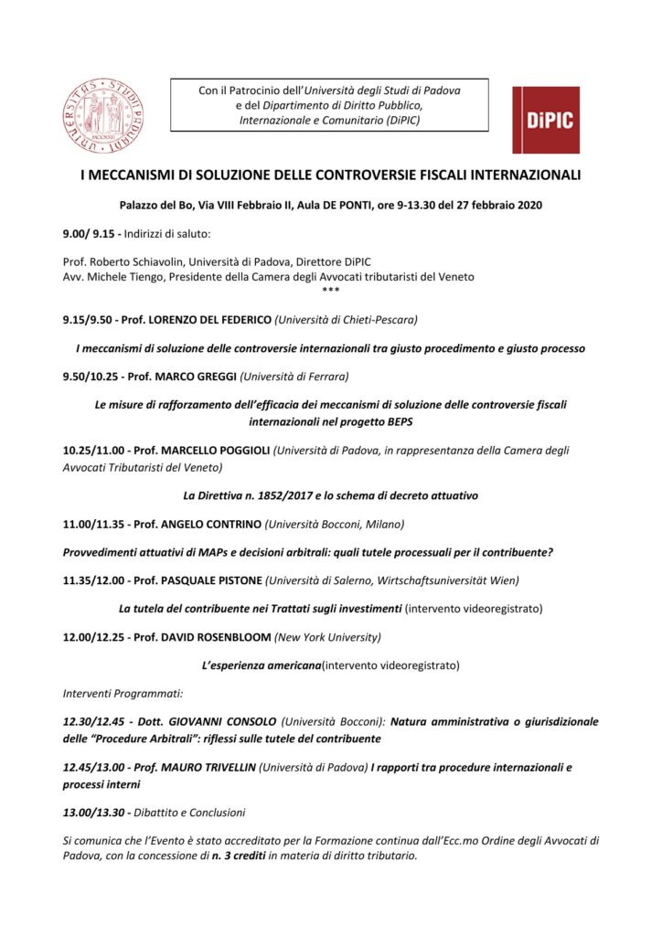 I meccanismi di soluzione delle controversie fiscali internazionali
