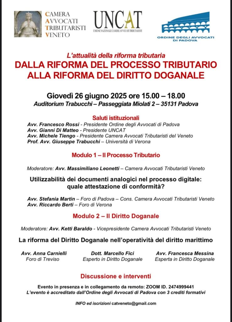 Dalla riforma del processo tributario alla riforma del diritto doganale
