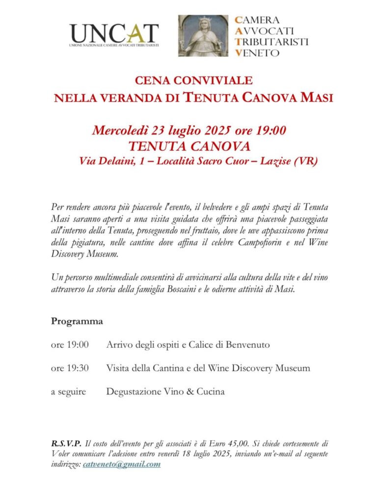 Cena conviviale alla Tenuta Canova Masi